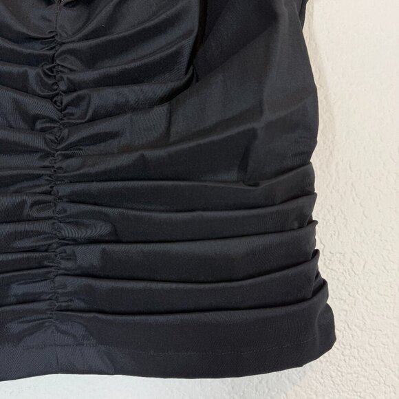 Tadashi Black Top Ruched Beaded Evening Formal Y2K 90s Small - Picture 4 of 8